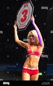 Ultimate fighting Championship Ring Card Girl outside the Octagon between  rounds at UFC Event at Wembley Arena in London England Stock Photo - Alamy