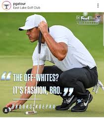 Brooks koepka is seeking his fifth major and his third straight pga championship. Pga Tour Player Brooks Koepka Rocking Off White Golf Shoes Sneakers