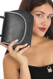 Piedra New Season Women's Evening Dress Porfoy Wedding Clutch Bag with  Black Color Leather Stone Chain Strap- Trendyol