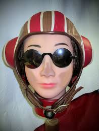 MADE TO ORDER Leather Razputin Psychonauts Aviator Hat in Light Brown W/  Cream Piping