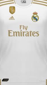 The regal design features gold accents on a classic white backdrop. Real Madrid Kit 2020 Wallpaper Real Madrid Wallpapers Real Madrid Kit Madrid Wallpaper
