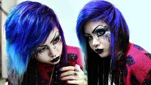 Dark purple hair, blue highlights. Coloring Galaxy Purple Blue Light Blue Gray Black Hair Youtube