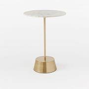 Silhouette Pedestal Drink Table West Elm Side Table Marble Side Tables Marble Tables Design