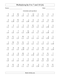 The Multiplying By Anchor Facts 0 1 2 3 4 5 6 7 And 10 Other F Multiplication Facts Worksheets Multiplication Worksheets Multiplication Practice Sheets