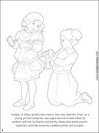 Coloring book pages starting with juliette gordon low and progressing through all the pins and vests for the various age levels. Juliette Gordon Low Printables Shefalitayal