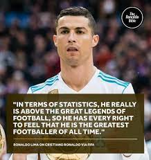 We take a look at some of the best quotes on cristiano ronaldo, who is hailed as one of the best players of all time. Facebook
