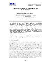 Iglesias) resources structure technology support leadership. Pdf Analisis Faktor Faktor Yang Mempengaruhi Utang Luar Negeri Indonesia