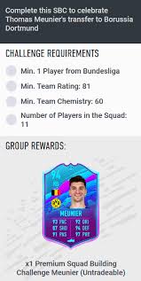 The effort you put in off the pitch can have a huge impact on it, so it is vital to make sure your players are always at their best. Fifa 20 Thomas Meunier New Transfer Sbc Pre Season Requirements And Solutions Fifaultimateteam It Uk