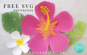 As paper flowers go, they are pretty simple and quick to make! Hawaiian Paper Flower Template Svg Gina C Creates