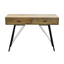 La console bois sera un meuble autour duquel tout le monde se réunira et autour duquel vous passerez de bons moments. Console En Bois Et Fer Mosaic Au Fini Naturel Bois Cuir
