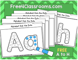 Dab your way to mastery using a bingo dauber or marker to match the words to the featured center sight word. Free Alphabet Dot Marker Worksheets Letters A To H Free4classrooms