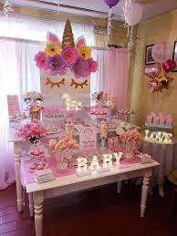 Unicornios Baby Shower Party Ideas Photo 2 Of 11 Girl Baby Shower Decorations Unicorn Baby Shower Decorations Baby Girl Shower Themes