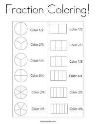 Start adding and subtracting fractions with the same denominator before trying to work with fractions with different denominators. Fraction Coloring Coloring Page Twisty Noodle