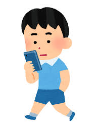 歩きスマホのイラスト（男の子） | かわいいフリー素材集 いらすとや