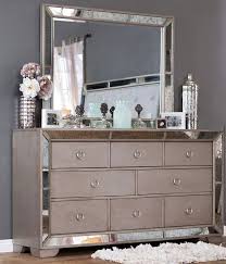 Ailyn Bedroom Furniture With Mirrored Accents Dresser Decor Bedroom Mirrored Bedroom Furniture Dresser Decor