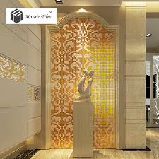 Ancient mosaic ceramic tile pattern. Tst Mosaic Collages Golden Flower Pattern Vines Wall Deco Art Mosaics