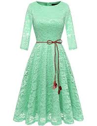 Bridesmay Womens 34 Sleeve Flare Floral Lace Swing Cocktail Party Bridesmaid Dress Mint 3xl Want Womens Cocktail Dresses Mint Bridesmaid Dresses Floral Lace