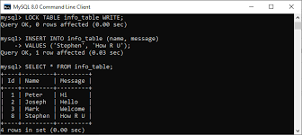 Let's create a locking scenario manually. Mysql Table Locking Javatpoint