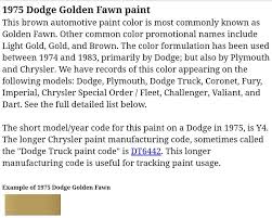 Image result for Golden Fawn 1975 Dodge