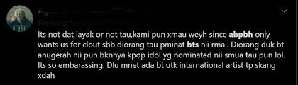 Maybe you would like to learn more about one of these? Army Tak Puas Hati Abpbh Guna Bts Untuk Populariti Gosip Tempatan Gosip Forum Cari Infonet