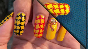 Гель лак oniq 006 yellow iris, 6 мл. Yellow Black Red Combination Nail Art Design Youtube