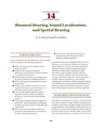 That being done, a lot of gates are already wide open to you. Pdf Binaural Hearing Sound Localization And Spatial Hearing
