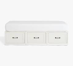2 drawers on each side and 2 drawers located on footboard. Stratton Storage Platform Bed Frame With Drawers Wooden Beds Pottery Barn