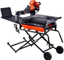 VEVOR Wet Tile Saw with Stand, 10-inch 65Mn Steel Blade, 4500 RPM Motor,  Tile Cutter Wet Saw with Water Reservoir and Casters, 0-45 Degrees Miter ...