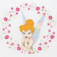 disney fairies floral tinkerbell cross stitch kit