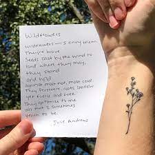 My Wonderful Wildflower Wrist Tattoo Tattoo Wrist Wristtattoo Tiny Wildflower Little Flower Tattoos Wildflower Tattoo Tattoos