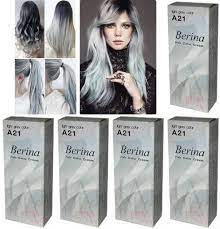 10 best berina hair dyes of july 2021. 5 X Berina Permanent Hair Dye Color Cream Enough For Long Hair A21 Light Grey Thai Etc Group Online Thai Supermarket