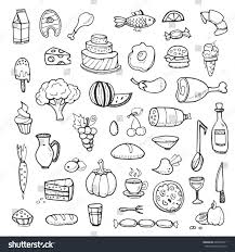Food Vegetables Drinks Snacks Fast Food Doodle Sketch Hand Drawn Icons Sketch Drawing Burger Lunch An Food Doodles Heart Healthy Dinners How To Draw Hands