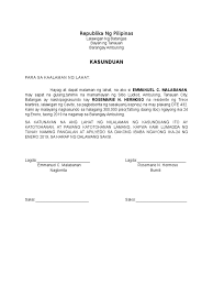 Tagalog english, agreement letter, agreement sample. Kasunduan Sa Pagbebenta Ng Sasakyan Docx