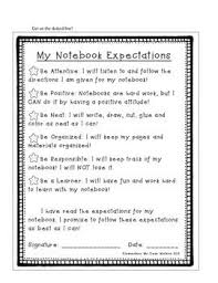 Interactive Notebook Expectations And Table Of Contents Interactive Notebooks French Interactive Notebooks Interactive Student Notebooks