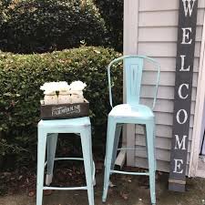 Best Brand New Walker Edison Osp Metal Farmhouse Chairs Stools Distressed Robins Egg Blue For Sale In Mcdonough Georgia For 2020