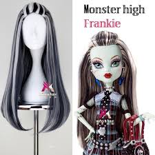 Frankie stein is the daughter of frankenstein's monster. New Halloween Monster High Frankie Stein Cosplay Wig Frankie Stein Mix Colors Hairs Wig Costumes Wig Hat Anime Costumes Aliexpress