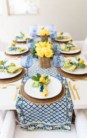 French Country Decor Yellow Blue Summer Table French Country Decorating Dining Table Decor Summer Tables