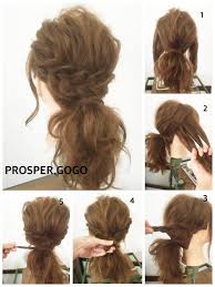 ポニーテールより 下に結ぶだけで何だかお上品に おば結び改め ハーフポニー ハーフポニー 三つ編みの簡単アレンジ how to 1 両サイドを残して 下の方で結ぶ 2 サイドを三つ編みにして ピンで固定 後れ髪を残すと更にgood 3 残りのサイドも三つ