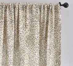 Cheetah Print Linen Cotton Rod Pocket Curtain In 2020 Printed Curtains Cheetah Print Decor Curtains