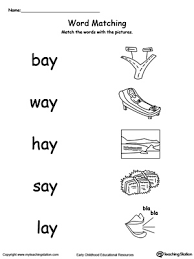 Matching words and pictures worksheets. Preschool Writing Printable Worksheets Myteachingstation Com