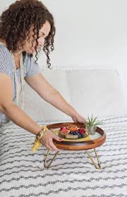Because my coffee table and side tables have a dark, rustic feel, i felt a lighter woven tray would provide good contrast and still remain casual. Diy Breakfast And Serving Trays To Bring More Comfort Into Your Life