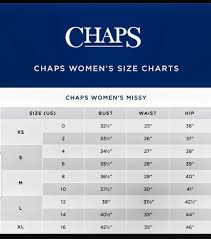 chaps clothing size chart name brand clothing size charts