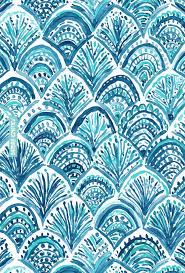 Navy Like A Mermaid Scallop Print Barbarian By Barbra Ignatiev Bold Colorful Art Watercolor Wallpaper Pattern Wallpaper Prints