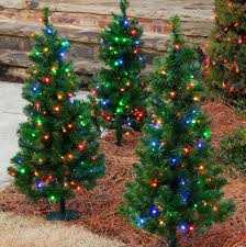 Set Of 2 Multicolor Led Christmas Walkway Trees 2ft Tall Led Christmas Tree Outdoor Christmas Tree Christmas Lights Etc
