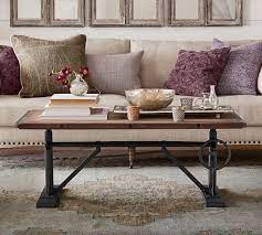 Bullock cart wheel coffee table end tables & sofa tables, source: Pittsburgh 48 Crank Coffee Table Pottery Barn