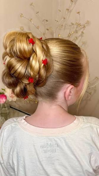Flowers or pearls? 🌸✨, Easy updo tutorial for long, thick hair!, These Magic Grip Hair Pins are seriously amazing 🙌🏻 I still can’t believe this entire look only used three hair ties and one hairpin ...