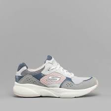 Skechers Meridian Charted Grey Pink Blue Women Running Shoes