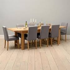 Light Oak 220 265 310cm Ext Table And 8 Grey Chairs Dining Table Table Home Decor