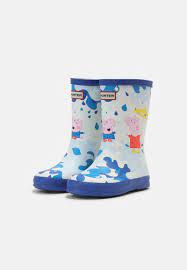 Hunter Original Peppa Pig Kids First Classic Muddy Puddles Unisex Wellies Dragonfly Blue Blue Zalando Co Uk