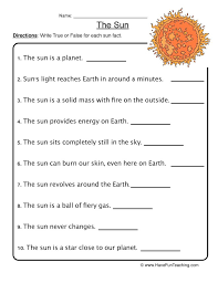 Sun Resources Have Fun Teaching Science Worksheets Solar System Worksheets 5th Grade Worksheets